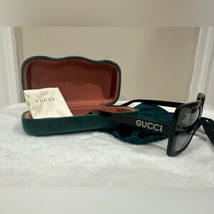 Gucci Black Sunglasses with Green Case